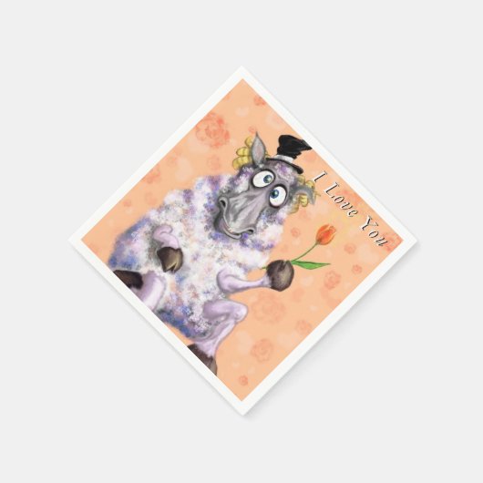 In Liebe Ram - Ich Liebe Sie - Fügen Sie Ihren Tex Serviette (Ecke)