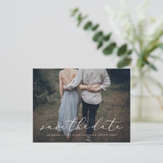 In Liebe Save the Date Postkarte (Stehend Vorderseite)