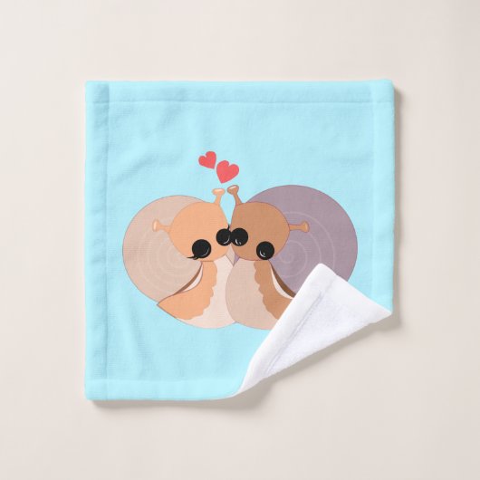 In Liebe Schnecken Badetücher - Ihre Farben - Text Badhandtuch Set (Waschlappen)