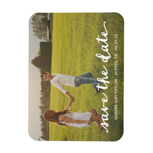 In Liebe Skriptüberlagerung | Datum speichern Magnet (Vertikal)