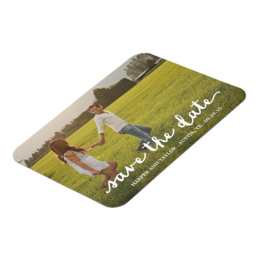 In Liebe Skriptüberlagerung | Datum speichern Magnet (Linke Seite)