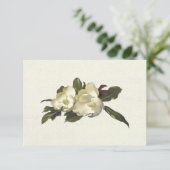 In Liebe - Vintage Magnolia-Blume Hochzeit RSVP (Stehend Vorderseite)