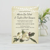 In Liebe - Vintage Magnolia-Hochzeit Einladung (Stehend Vorderseite)