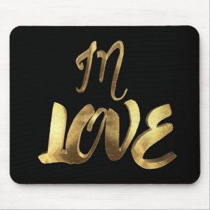 In Liebe Zitat Black Gold Typografie Romantik Mousepad