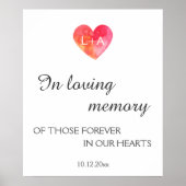 In liebenden Erinnerungsschild Hochzeit, Aquarellh Poster (Vorne)