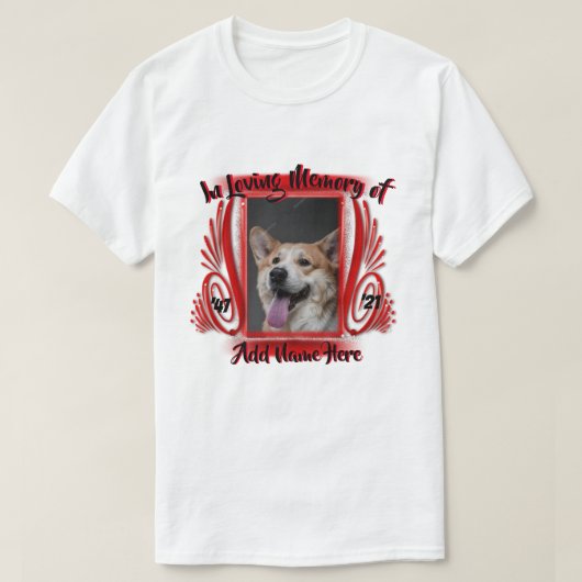 In liebenden Speicher (rot) Foto personalisierter T-Shirt (Design vorne)