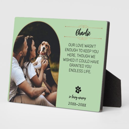 In Liebender Erinnerung Hund Fotoplakette – Person Fotoplatte (Seite)