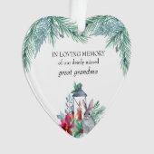 In liebender Erinnerung Pine und Laternenherz gefo Ornament (Vorderseite)