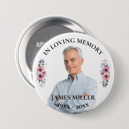 In liebender Erinnerung. Schaltfläche Foto anpasse Button (Vorne & Hinten)