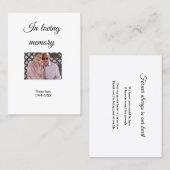 in liebender Gedächtnisname Text Keepake-Gebetskar Visitenkarte (Vorne/Hinten)