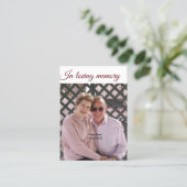 in liebender Gedächtnisname Text Keepake-Gebetskar Visitenkarte (Stehend Vorderseite)