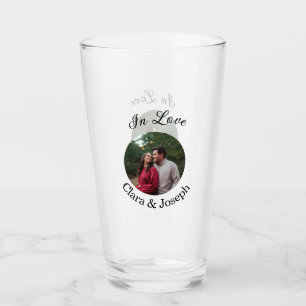 In Liebespaar kreisförmiges Foto Name Hochzeit rom Glas