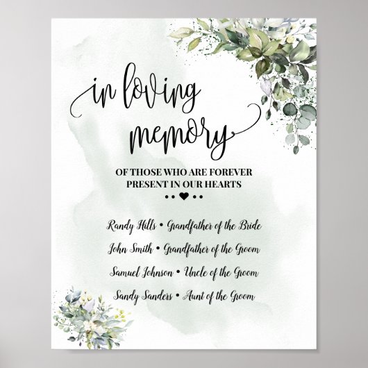 In liebevoll Erinnerung Erinnerung eukalyptus sukk Poster (Vorne)