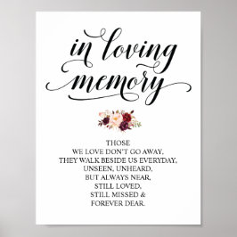 In liebevoll Gedächtnismesse Gedenktisch Sign v26 Poster