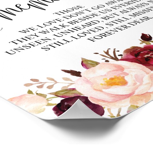 In liebevoll Gedächtnismesse Gedenktisch Sign v9 Poster (Ecke)