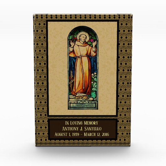 In liebevollem Andenken Erinnerungs-St Francis Fotoblock (Vorderseite)