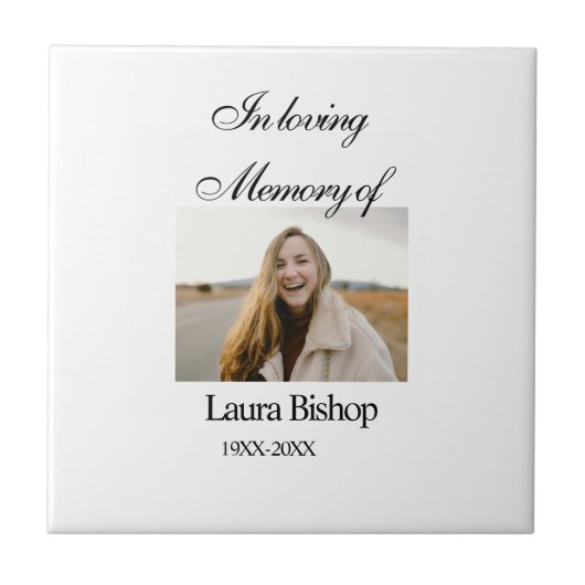 In liebevollem Gedächtnis der Beerdigung Keepake N Fliese (Vorderseite)