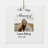 In liebevollem Gedächtnis der Beerdigung Keepake N Keramikornament (Rückseite)