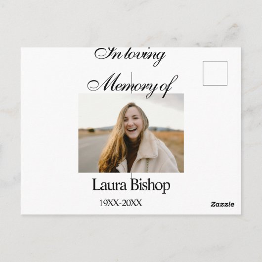 In liebevollem Gedächtnis der Beerdigung Keepake N Postkarte (Rückseite)