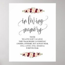 In liebevollem Gedächtnis Gedenktisch Hochzeit Sig Poster