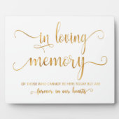 In liebevollem Gedächtnis Gold Hochzeitszeichen Ta Fotoplatte (Vorderseite)