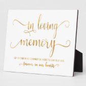 In liebevollem Gedächtnis Gold Hochzeitszeichen Ta Fotoplatte (Seite)