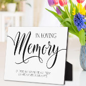 In liebevollem Gedächtnis Hochzeitszeichen Tableto Fotoplatte