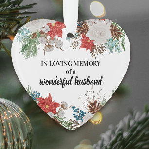 In liebevollem Gedächtnis Poinsettia Kiefernfüß Ornament