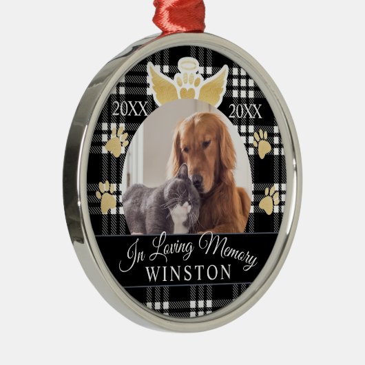 In liebevollem Haustier-Denkmal-Foto des Ornament Aus Metall (Rechts)