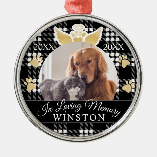 In liebevollem Haustier-Denkmal-Foto des Ornament Aus Metall (Vorne)