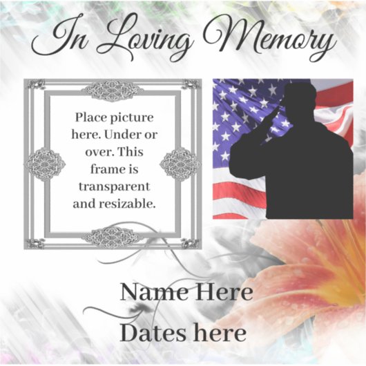 In liebevollem Memory Vinyl Aufkleber (Vorderseite)