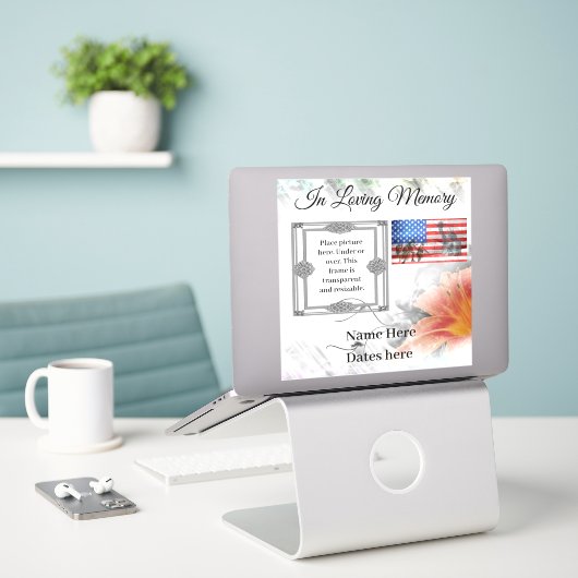 In liebevollem Memory Vinyl Aufkleber (Laptop auf Schreibtisch)