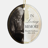 "In liebevollem Speicher" benutzerdefiniertes Foto Keramik Ornament (Links)
