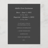 in liebevollen Ankündigungen von Gedächtnisbeerdig (Rückseite)