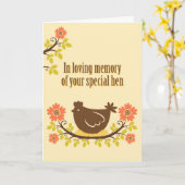 In liebevoller Erinnerung an Ihre besondere Henne Karte (Gelbe Blume)
