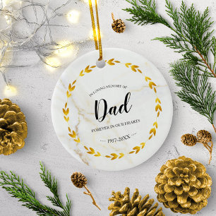 In liebevoller Erinnerung an Papa Goldener Kranz G Keramik Ornament