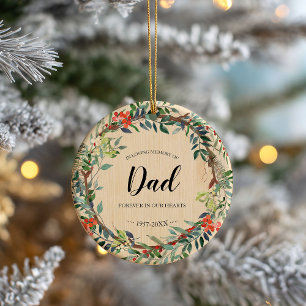 In liebevoller Erinnerung an Papa Rustikaler Kranz Keramik Ornament