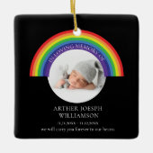 in liebevoller Erinnerung an Regenbogenbaby Erinne Keramikornament (Vorderseite)