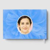 In liebevoller Erinnerung blaue Rose silberne Erin Gästebuch (Rückseite)