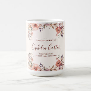 In liebevoller Erinnerung Florale Aquarell benutze Kaffeetasse