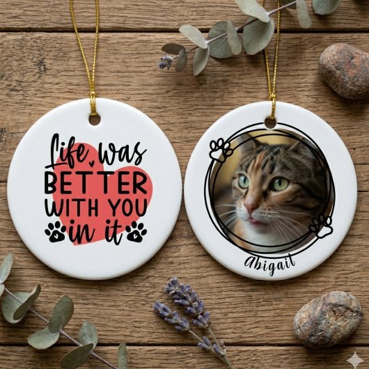 In liebevoller Erinnerung Haustier-Gedenk-Herz-Pfo Keramik Ornament