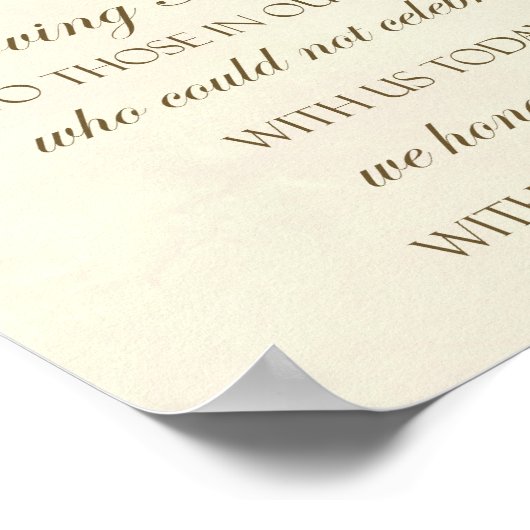 In liebevoller Erinnerung Hochzeitszeichen rote Ro Poster (Ecke)