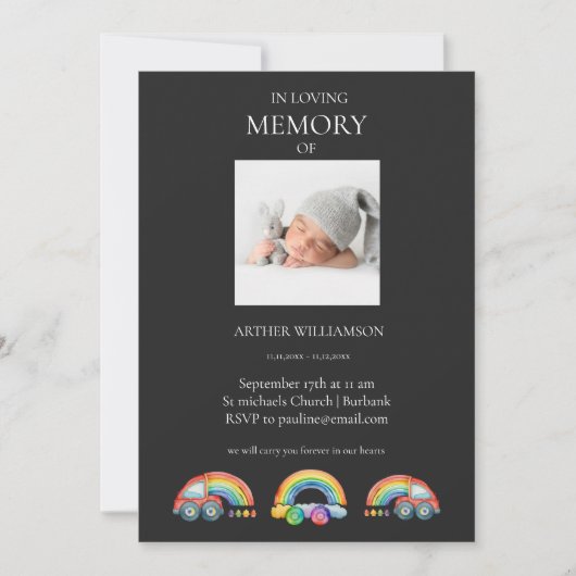 In liebevoller Erinnerung Kindbeerdigung Einladung (Vorderseite)