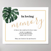 In liebevoller Erinnerung Monstera Leaf Hochzeitsz Poster (Vorne)