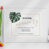In liebevoller Erinnerung Monstera Leaf Hochzeitsz Poster