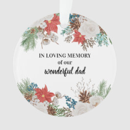 In liebevoller Erinnerung Poinsettia & Pine Cones  Ornament