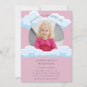 in liebevoller Erinnerung rosa Wolken Kinderbeerdi Einladung (Vorderseite)