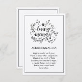 In liebevoller Erinnerung, rustikal-braune Kraft-K Begleitkarte (Vorne/Hinten)