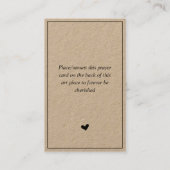 In liebevoller Erinnerung, rustikal-braune Kraft-K Visitenkarte (Rückseite)