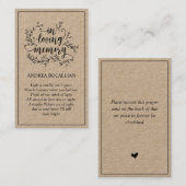 In liebevoller Erinnerung, rustikal-braune Kraft-K Visitenkarte (Vorne/Hinten)